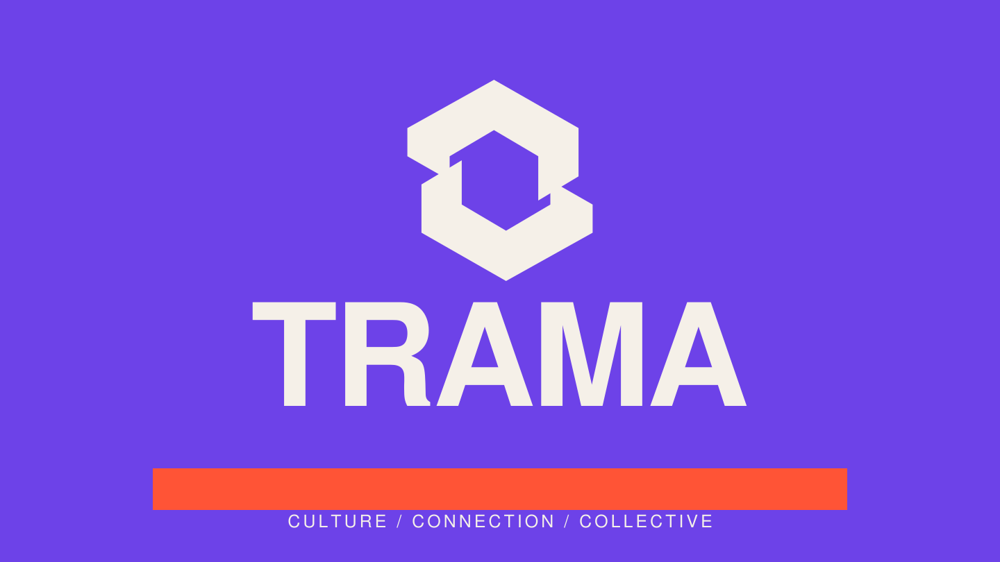 TRAMA animated logo and corporate color sequence